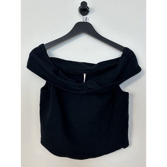 FREE PEOPLE Cooler in Capri Off the Shoulder Top & Skirt in Solid Black X-Large - Picture 4 of 10